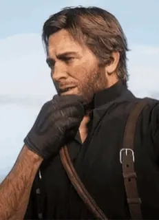 🤔 Arthur Morgan Red Dead Redemption 2 jeu vidéo, cow-boy, personnage, western, RDR2 telegram sticker