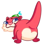 🍑 Desenho animado, Animal, Adesivo, Lontra, Fofo, Rosa whatsapp sticker