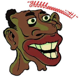 🍉 Shhhhhheeeeeiiitt! мультик, голова, тихо, выражение, заткнись telegram sticker