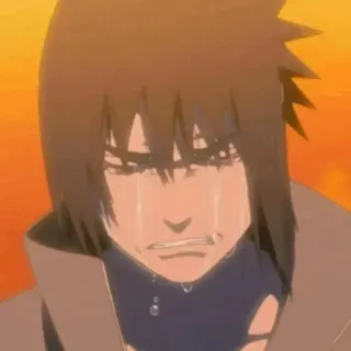 💙 Sasuke Uchiha Naruto anime, khóc, buồn, Sasuke, Uchiha, Naruto, cảm xúc telegram sticker