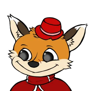 🙂 fox, cartoon, hat, animal, cute, furry telegram sticker