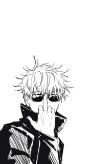 🖕 Gojo Satoru Jujutsu Kaisen Anime, Dedo corazón, Gojo Satoru, Jujutsu Kaisen, Gafas de sol, Personaje telegram sticker