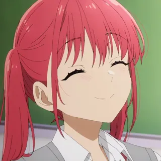 📚 anime, garota, sorrindo, cabelo ruivo, fofa, personagem, feminino telegram sticker