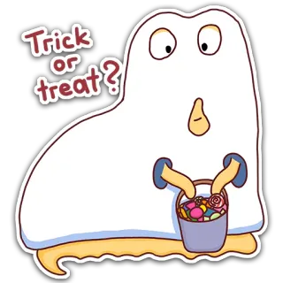 👻 Trick or treat? halloween, fantasma, doce, travessuras ou gostosuras, feriado, fantasia, assustador, doce telegram sticker