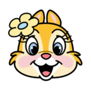😃 卡通, 动物, 松鼠, 可爱, 花, 脸 telegram sticker