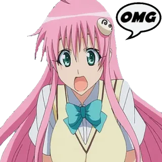 ✝️ OMG anime, girl, surprised, pink hair, omg telegram sticker