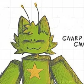 ❇️ GNARP zielony, kosmita, kot, gwiazda, kreskówka, słodki telegram sticker