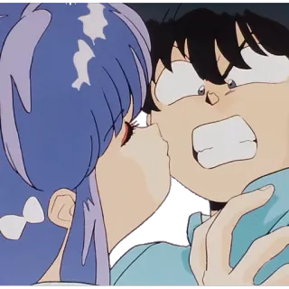 😽 Anime, Beso, Romance, Pareja, Afecto, Dibujos animados whatsapp sticker