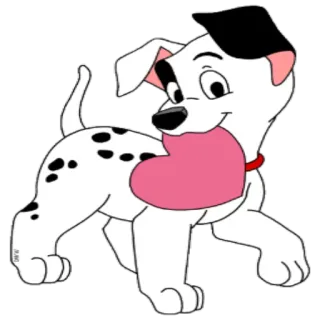 ❤ dog, dalmatian, puppy, heart, cartoon, animal telegram sticker