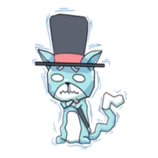 ❄️ gato, cartola, animal, desenho animado, formal, animal de estimação, azul telegram sticker