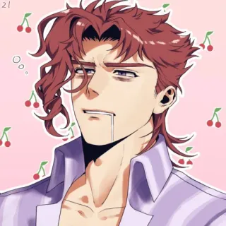 🤤 Noriaki Kakyoin JoJo's Bizarre Adventure Kakyoin, Cereza, Jojo's Bizarre Adventure, Anime, Fanart, Personaje telegram sticker