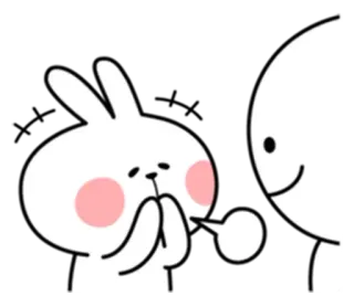 😅 kelinci, kartun, kawaii, imut, binatang telegram sticker