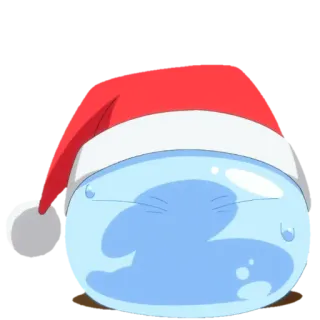 🎅 Rimuru Tempest That Time I Got Reincarnated as a Slime Аниме, Слизь, Рождество, Шапка Санты, Милый, Римуру telegram sticker