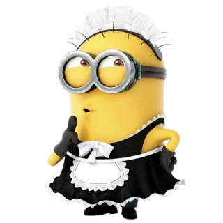 😥 Minion Despicable Me minion, maid, cute, funny telegram sticker