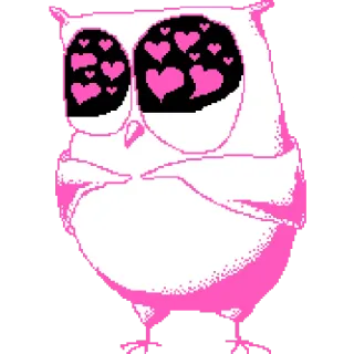 🥺 burung hantu, binatang, cinta, hati, merah muda, lucu, kartun telegram sticker