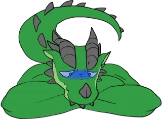 😔 Drache, Cartoon, Fantasy, Monster, Tier, Reptil telegram sticker