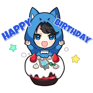 🥳 HAPPY BIRTHDAY anniversaire, fête, gâteau, mignon, animé telegram sticker