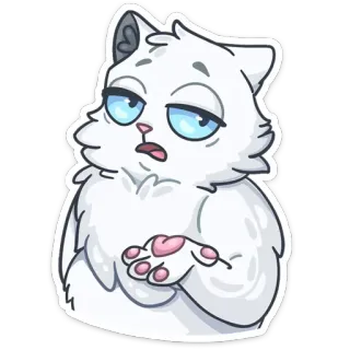 🤨 cat, cartoon, sticker, cute, animal, domestic cat, pet telegram sticker