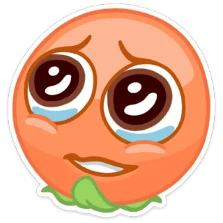🥺 emoji, orange, face, crying, sad, emotion telegram sticker