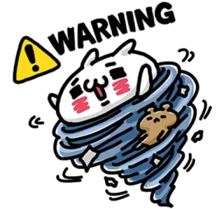 💞 WARNING Cảnh báo, Nguy hiểm, Lốc xoáy, Hoạt hình, Dễ thương, Động vật telegram sticker
