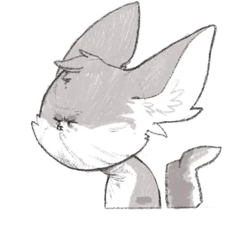 🤨 キツネ, 動物, 漫画, スケッチ, 絵, ジェスチャー whatsapp sticker