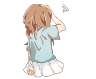 🙄 anime, girl, illustration, cartoon, cute, drawing telegram sticker