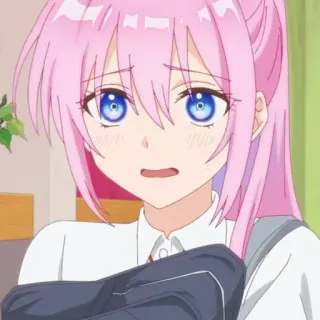 🍧 Anime, pinke Haare, süß, Mädchen, Schuluniform, Cartoon telegram sticker