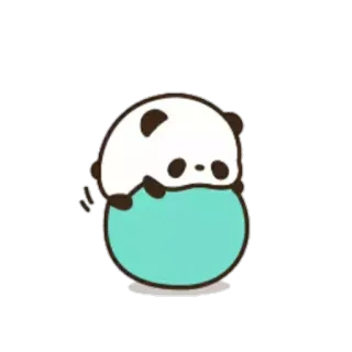 ♥️ 熊猫, 可爱, 卡通, 球, 动物, 贴纸 telegram sticker