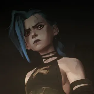 ✖ Jinx Arcane Arcane, Jinx, League of Legends, Videogioco, Personaggio dei cartoni animati, Serie animata telegram sticker