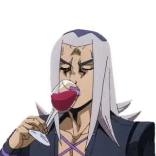 🍷 Leone Abbacchio JoJo's Bizarre Adventure anime, jojo, abbacchio, vino, bere telegram sticker