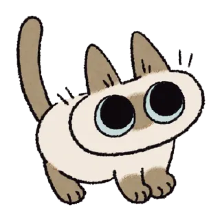 🙂 cat, siamese cat, animal, cartoon, pet, cute telegram sticker