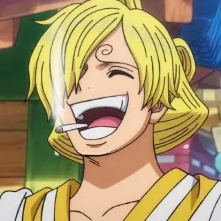 😂 Sanji One Piece anime, cartoon, smoking, character, cook telegram sticker