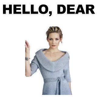 👄 HELLO, DEAR saluto, ciao, cara, donna, maglione telegram sticker