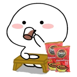 🙂 café, bebida, kawaii, fofo, noccachino whatsapp sticker