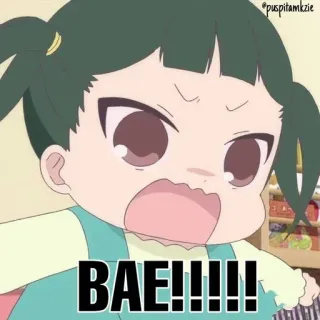 😤 BAE!!!! bae, zły, krzyczący, anime, słodki, kreskówka telegram sticker