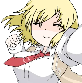 🔍 anime, girl, cartoon, character, blond hair whatsapp sticker
