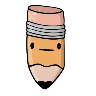 😐 lápis, desenho, desenho animado, papelaria, material escolar, instrumento de escrita whatsapp sticker