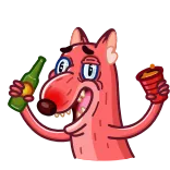 🥴 animale, cane, cartone animato, bevanda, birra, cibo, festa, divertente telegram sticker