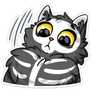 🙄 gato, pegatina, lindo, animal, triste, dibujo animado, ilustración whatsapp sticker