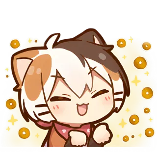 😘 gato, anime, kawaii, fofo, feliz, adorável whatsapp sticker