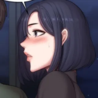 💭 Dziewczyna anime, Kreskówka, Kobieta, Rumieniec telegram sticker