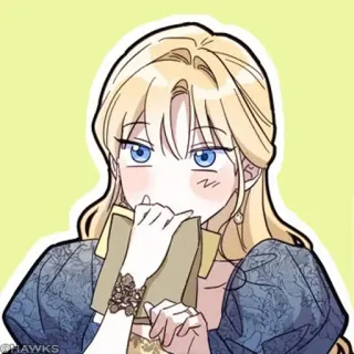 🤍 animé, dessin animé, fille, blonde, illustration telegram sticker
