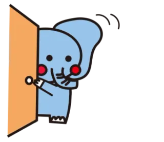 😗 Elefant, süß, Tier, Cartoon, Tür, gucken telegram sticker