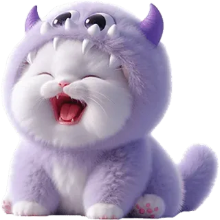 🤣 猫, 可爱, 怪物, 搞笑, 动物, 宠物, 小猫 telegram sticker