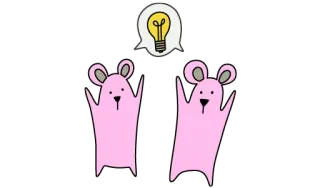 🙌 ratón, bombilla, idea, animales, rosa, dibujos animados whatsapp sticker