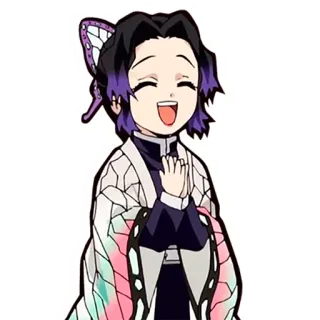 😝 Shinobu Kocho Demon Slayer อนิเมะ, ดาบพิฆาตอสูร, ชิโนบุ โคโจ, การ์ตูน, ผีเสื้อ telegram sticker