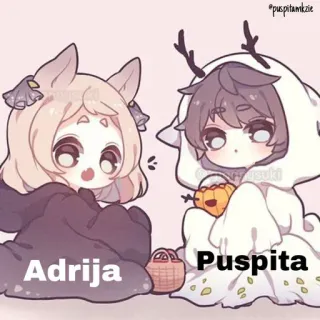 🫂 Adrija Puspita Anime, Halloween, Słodkie, Przyjaciele, Kreskówki telegram sticker