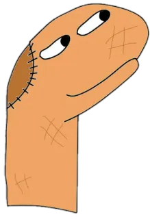 😏 Desenho animado, Personagem, Pontos, Ferida, Bandagens whatsapp sticker