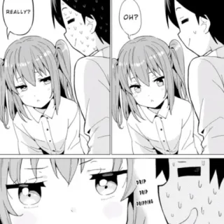 😒 REALLY? OH? Anime, Mangá, Suor, Desenho animado, Balão de fala telegram sticker