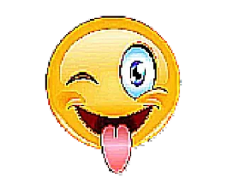 🤪 表情符号, 眨眼, 吐舌头, 笑脸, 卡通, 表情 telegram sticker